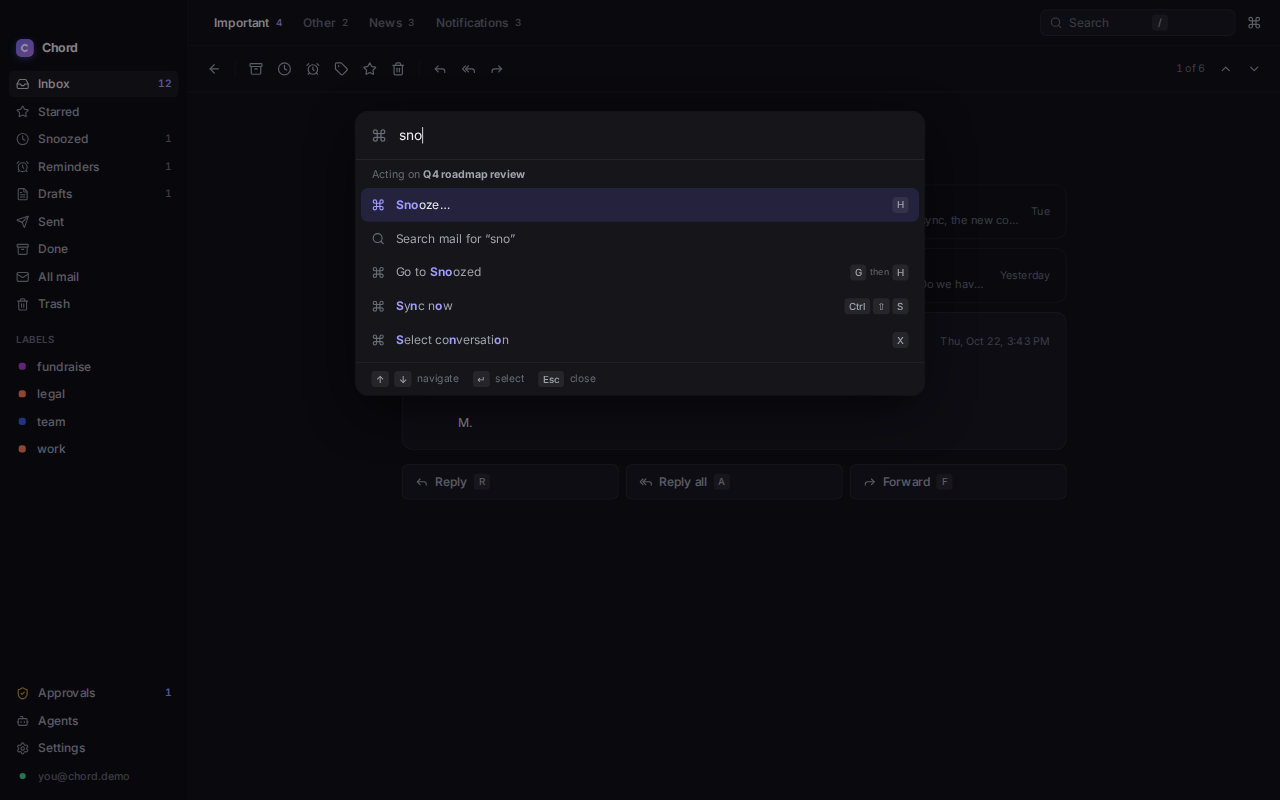 The command palette